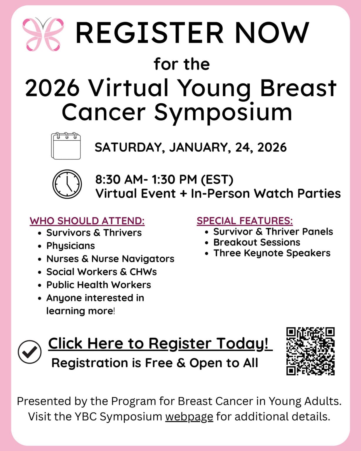 YBC Symposium Registration Flyer